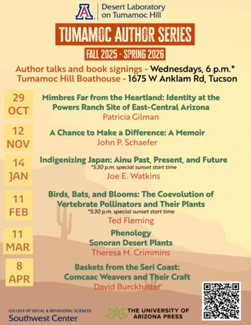 Fall 2025–Spring 2026 Tumamoc Author Series