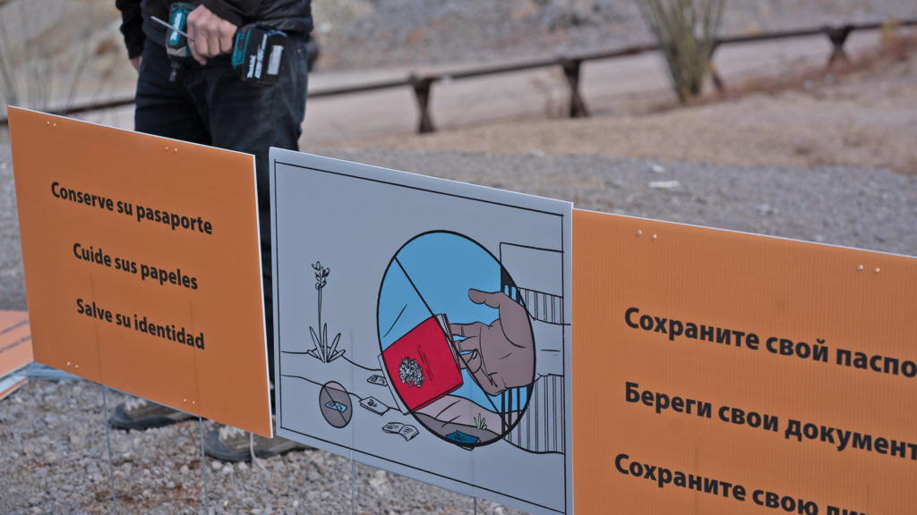 Signs at border